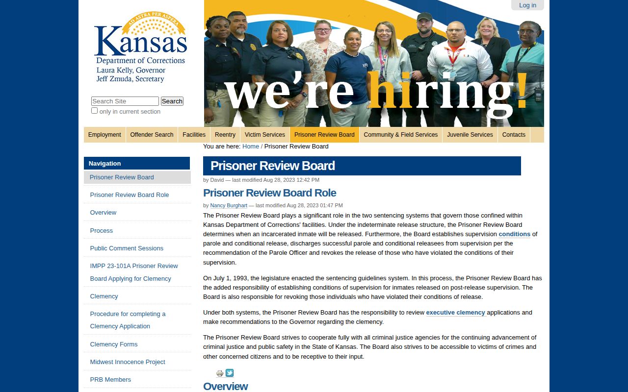 Crawford County parole and probation Prisoner Review Board process